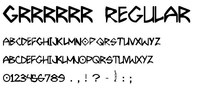 Grrrrrr Regular font